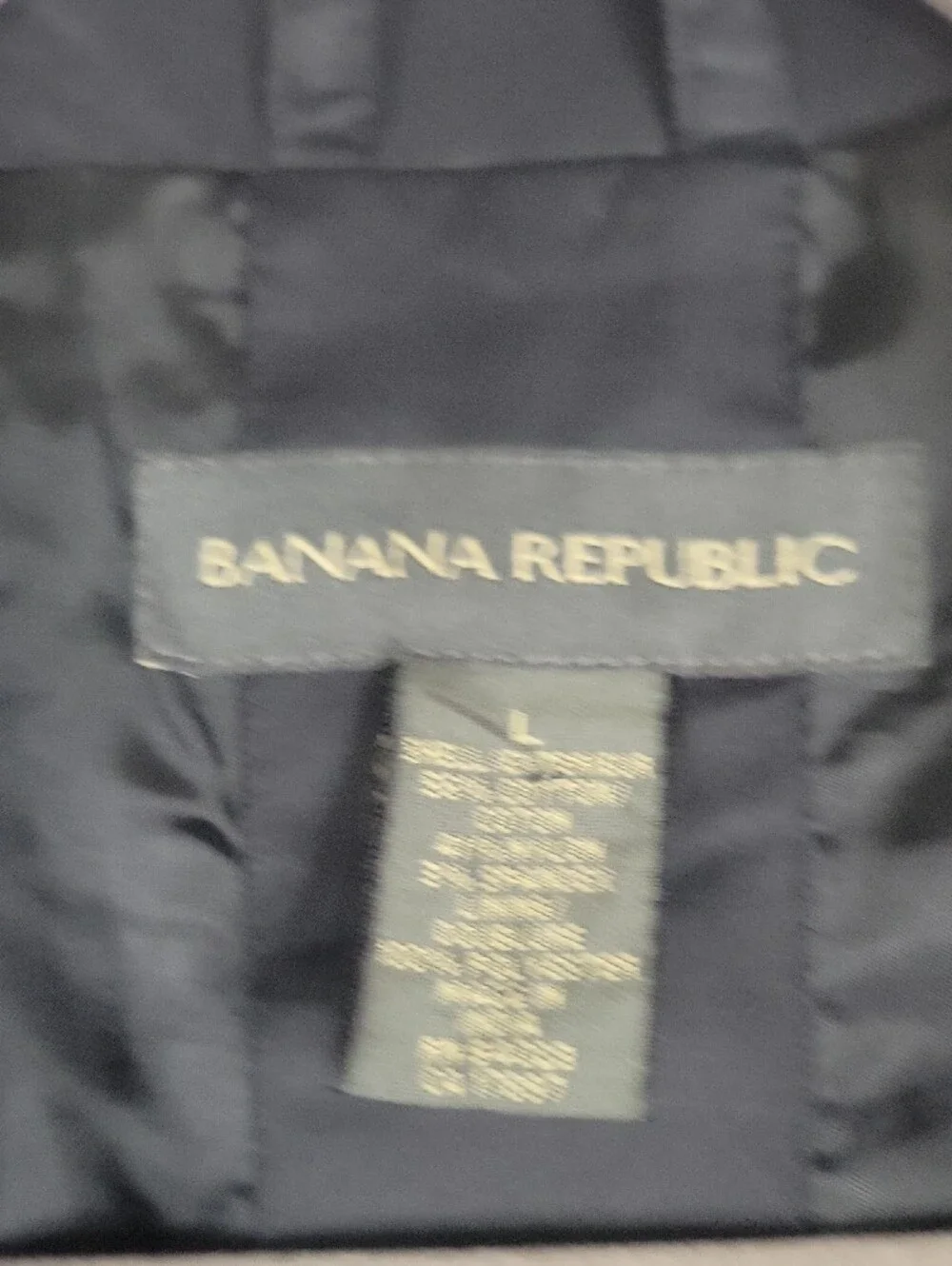 Banana Republic Men's Black Zip-Front Windbreaker Jacket